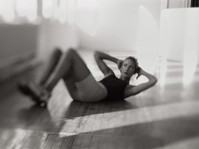 Woman Doing Crunches Photographic Print Woman Doing Crunches Photographic Print