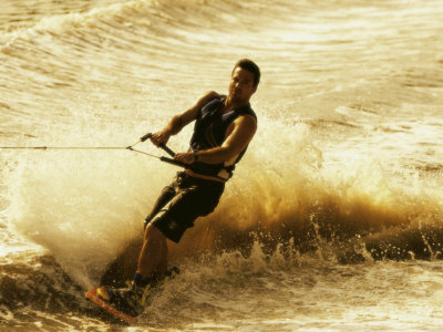 Young Man Wakeboarding Photographic Print Young Man Wakeboarding Photographic Print