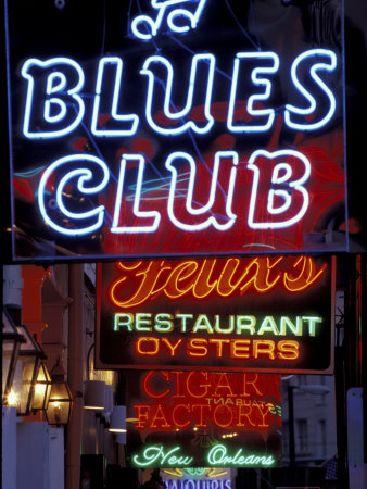 Neon Signs on Bourbon Street, French Quarter, New Orleans, Louisiana, 