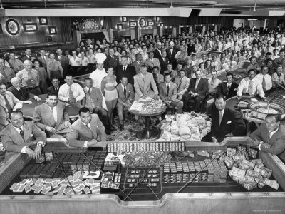 What a Big Casino Needs to Run for a Single Night is Shown by Desert Inn Employees Stretched Canvas Print