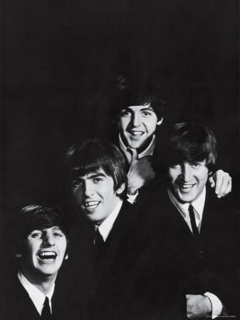 Ringo Starr, George Harrison, Paul McCartney and John Lennon of the English Rock Group the Beatles Stretched Canvas Print