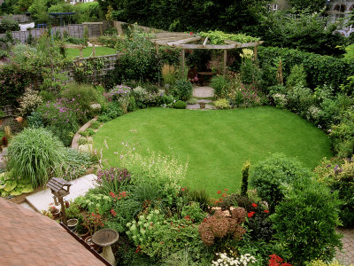 View from Above a Small Garden Stretched Canvas Print