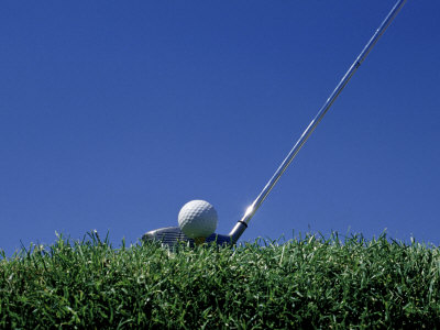 golf club and ball. Golf Club Lined Up with Golf