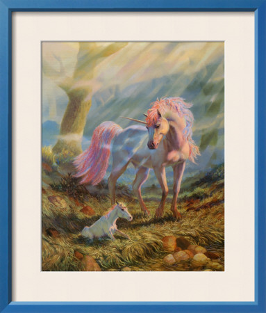 Unicorn and Foal Framed Print Unicorn and Foal Framed Print