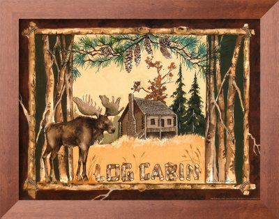 Log Cabin Moose Framed Print Log Cabin Moose Framed Print