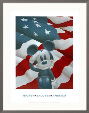 Mickey Salutes America Framed Print Mickey Salutes America Framed Print