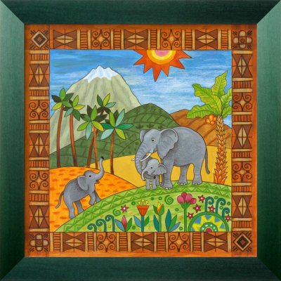 Three Elephants Framed Print Three Elephants Framed Print