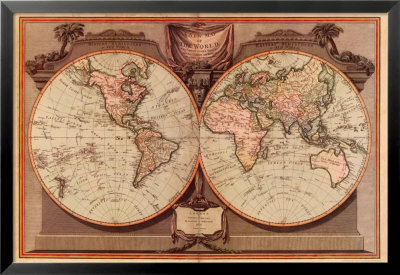 New Map of the World Framed Print New Map of the World Framed Print