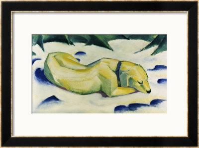 Dog Lying in the Snow Framed Print Dog Lying in the Snow Framed Print