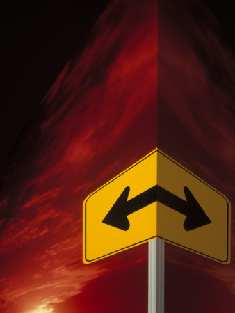 "Sign Wrapped Around Corner, "Turning Point"" Photographic Print "Sign Wrapped Around Corner, "Turning Point"" Photographic Print