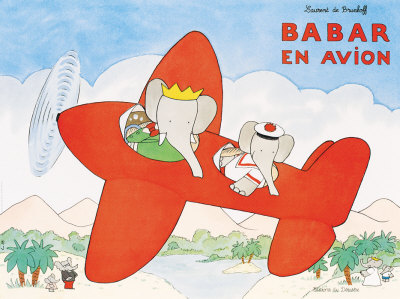 Babar en Avion Print at Art.