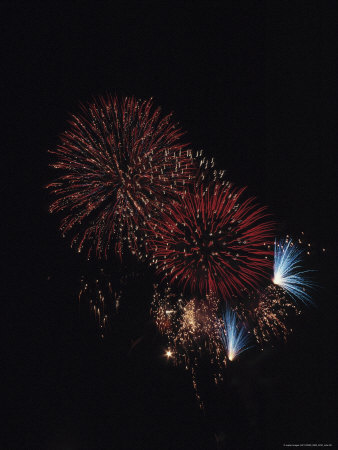Thrilling Red Fireworks Photographic Print Thrilling Red Fireworks Photographic Print