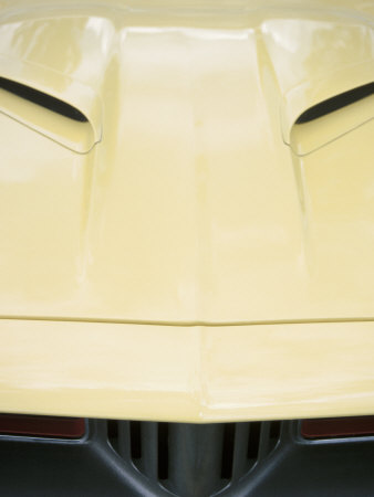 Front of Yellow Classic Car Photographic Print Front of Yellow Classic Car Photographic Print