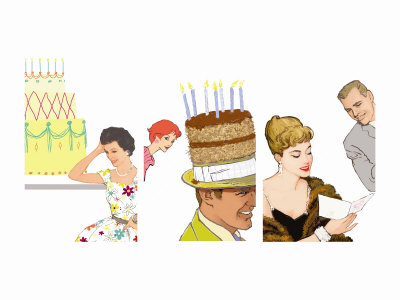 Birthday Celebrations Triptych Premium Poster Birthday Celebrations Triptych Premium Poster