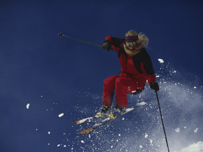 Airborne Skier in Red Photographic Print Airborne Skier in Red Photographic Print