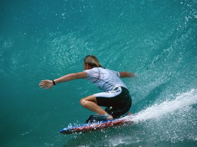 Rear View of Man Surfing Photographic Print Rear View of Man Surfing Photographic Print