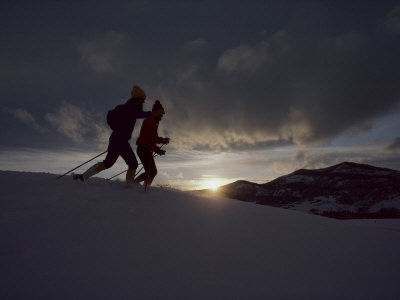 Cross Country Skiers at Twilight Photographic Print Cross Country Skiers at Twilight Photographic Print
