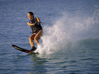 Young Woman Waterskiing Photographic Print Young Woman Waterskiing Photographic Print