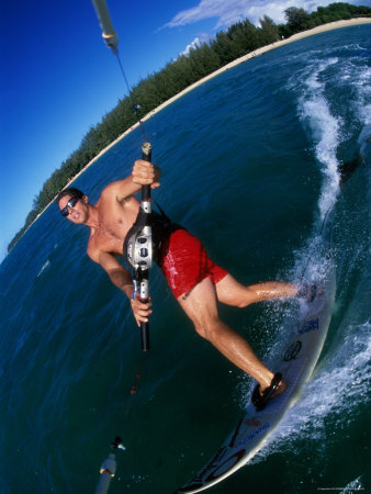 Young Man Kiteboarding Photographic Print Young Man Kiteboarding Photographic Print