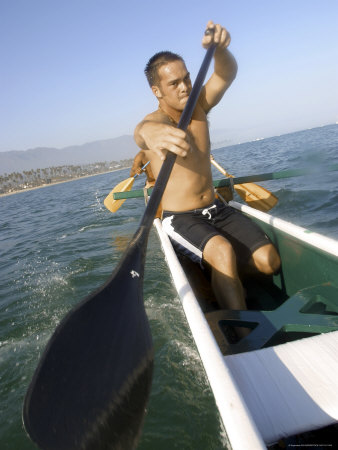 Men Paddling a Canoe Photographic Print Men Paddling a Canoe Photographic Print