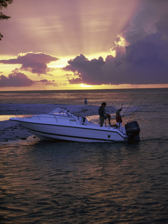 People in a Boat Fishing Photographic Print People in a Boat Fishing Photographic Print