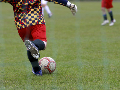 Children Playing Soccer Photographic Print Children Playing Soccer Photographic Print