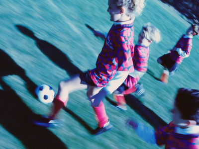 Children Playing Soccer Photographic Print Children Playing Soccer Photographic Print