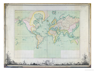 Map of the World, 1780 Giclee Print Map of the World, 1780 Giclee Print