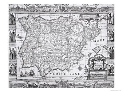 Map of Spain Giclee Print Map of Spain Giclee Print
