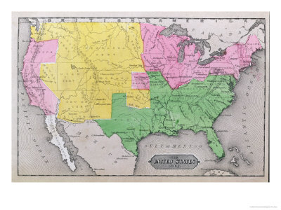 Map of the United States, c.1861 Giclee Print Map of the United States, c.1861 Giclee Print