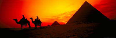Great Pyramids of Giza at Sunset, Egypt Stretched Canvas Print