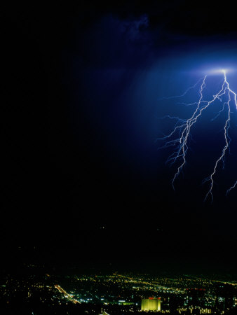 Lightning Storms Over the San Fernando Valley, Los Angeles, California, 
