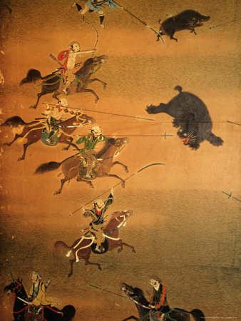 Hunting Scene Depicted on House Screen, Kyoto, Japan Photographic ... Hunting Scene Depicted on House Screen, Kyoto, Japan Photographic ...