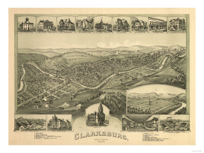 map of west virginia. Clarksburg, West Virginia