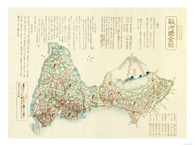 Shizuoka-ken, Japan - Panoramic Map Premium Poster Shizuoka-ken, Japan - Panoramic Map Premium Poster