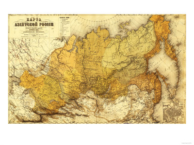 Russia - Panoramic Map Premium Poster Russia - Panoramic Map Premium Poster