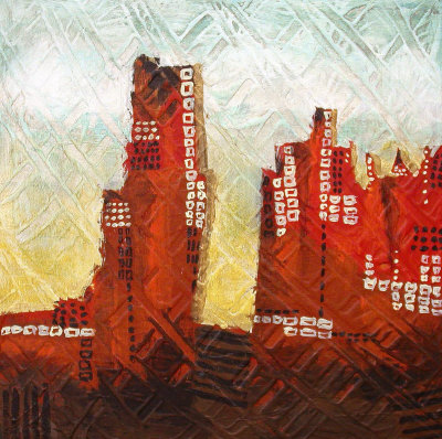 Summer City Hand Painted Art Summer City Hand Painted Art