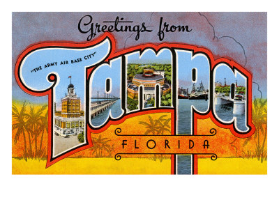 Greetings from Tampa, Florida Giclee Print Greetings from Tampa, Florida Giclee Print