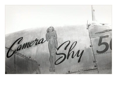 Nose Art, Camera Shy, Pin-Up Giclee Print. zoom. view in room