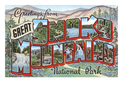 Greetings from Smoky Mountains Giclee Print Greetings from Smoky Mountains Giclee Print
