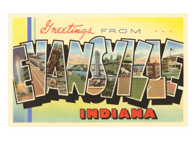 Greetings from Evansville, Indiana Giclee Print Greetings from Evansville, Indiana Giclee Print