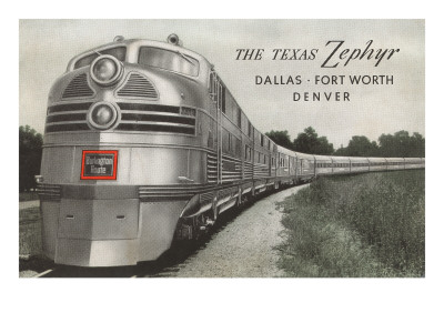 Texas Zephyr, Streamlined Train Giclee Print Texas Zephyr, Streamlined Train Giclee Print