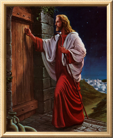 Knock at the Door Framed Canvas Print Knock at the Door Framed Canvas Print