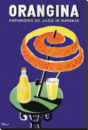 Orangina Stretched Canvas Print Orangina Stretched Canvas Print