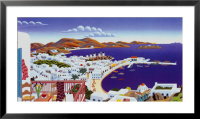 Mykonos Panorama Framed Print Mykonos Panorama Framed Print
