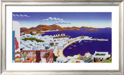Mykonos Panorama Framed Print Mykonos Panorama Framed Print