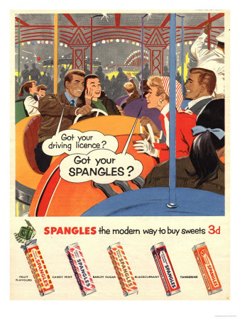 Spangles, Sweets, UK, 1950 Premium Poster Spangles, Sweets, UK, 1950 Premium Poster
