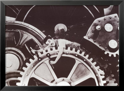 Charlie Chaplin in Modern Times Framed Print Charlie Chaplin in Modern Times Framed Print