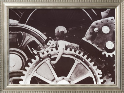 Charlie Chaplin in Modern Times Framed Print Charlie Chaplin in Modern Times Framed Print
