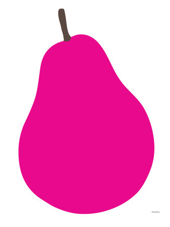 Pink Pear Stretched Canvas Print